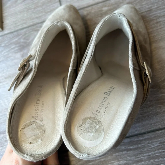 Massimo Baldi Taupe Suede Leather Mules Made in Italy - Picture 11 of 13